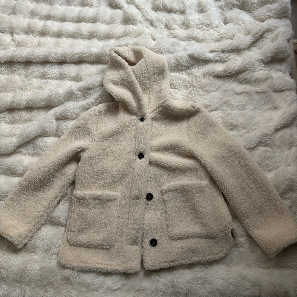 SOLD - Cozy Teddy Hooded Jacket